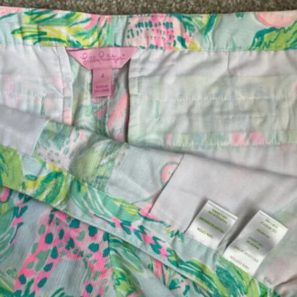 Lilly Pulitzer NWT 4" Adie Shorts Seasalt Blue On Parade - Picture 7 of 7
